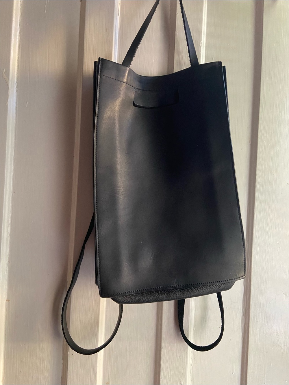 CHIYOME black leather large tote pack